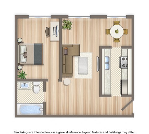 1 bedroom floor plan 650 squared feet at 5600 chillum place in Lamond Riggs washington dc